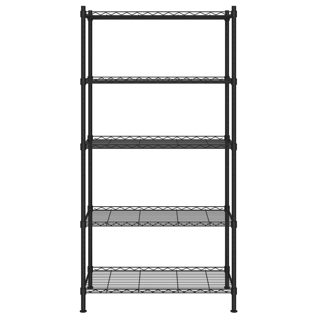 Rack de stockage Vidaxl 5 couches 250 kg 90x35x180 cm noir