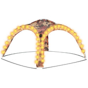 Tente de fête vidaxl avec LED et 4 murs latéraux 3,6x3,6x2,3 M Camouflage - afbeelding 2