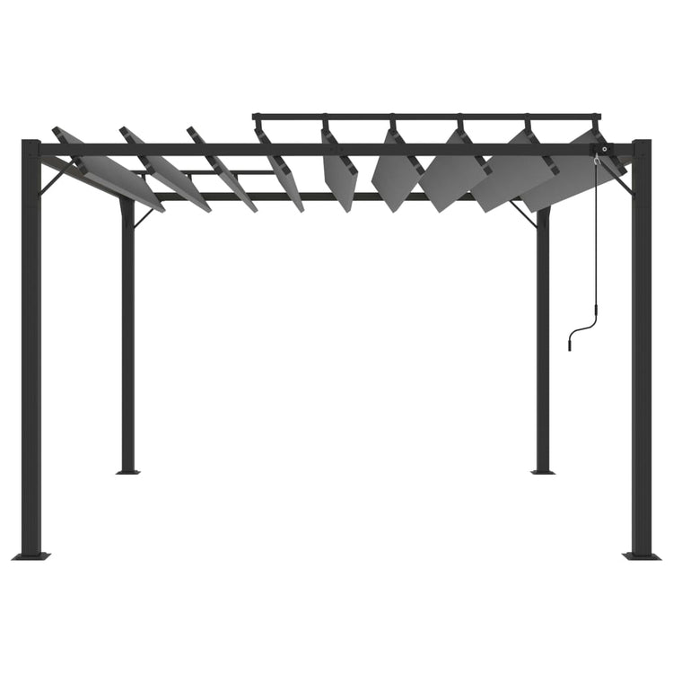 Arbor vidaxl avec toit à latte 3x3 m poussière et anthracite en aluminium -colored