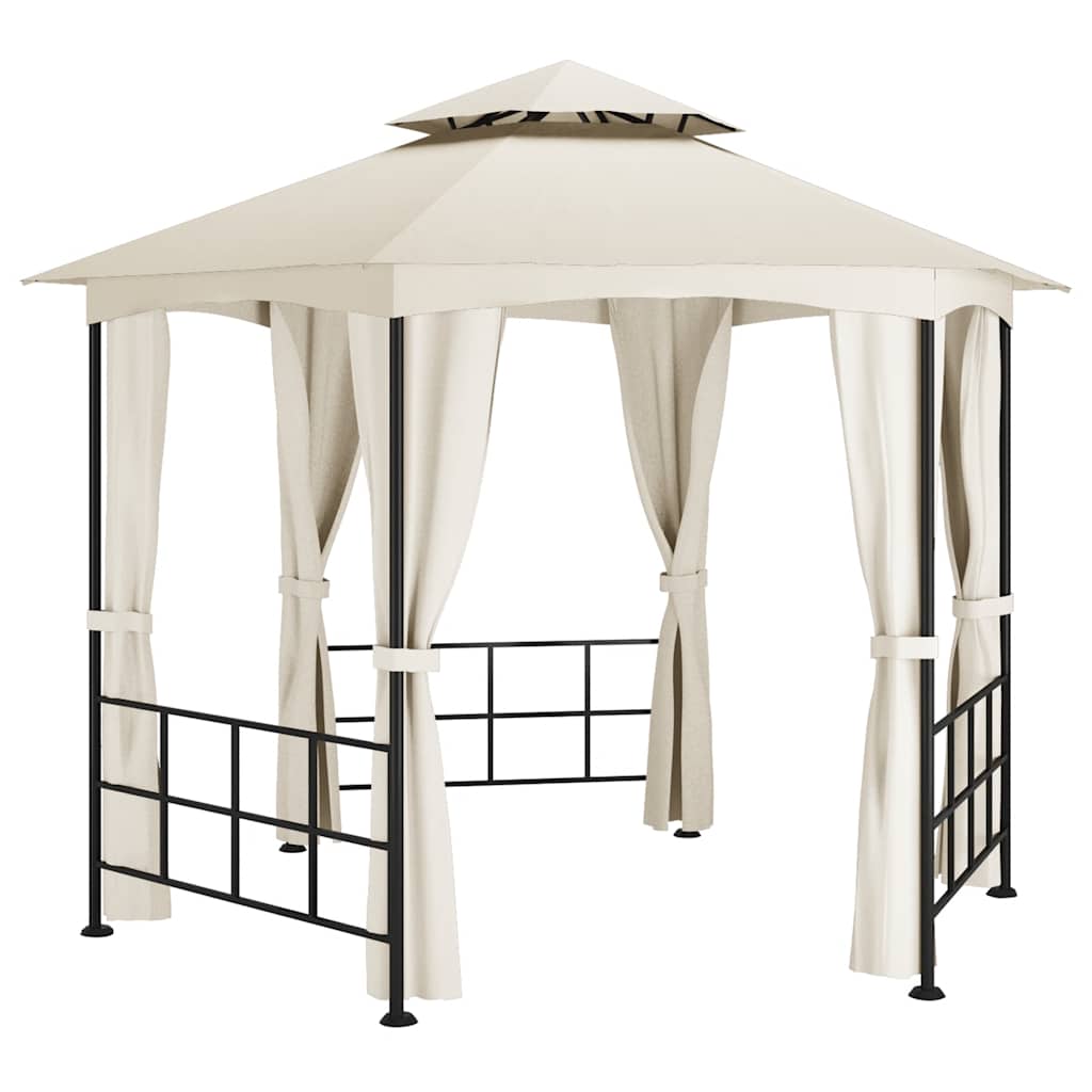 Gazebo Vidaxx avec parois latérales 3,1x2,7 m couleur crème