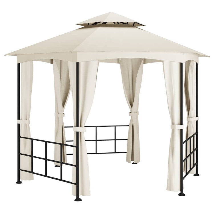 Gazebo Vidaxx avec parois latérales 3,1x2,7 m couleur crème