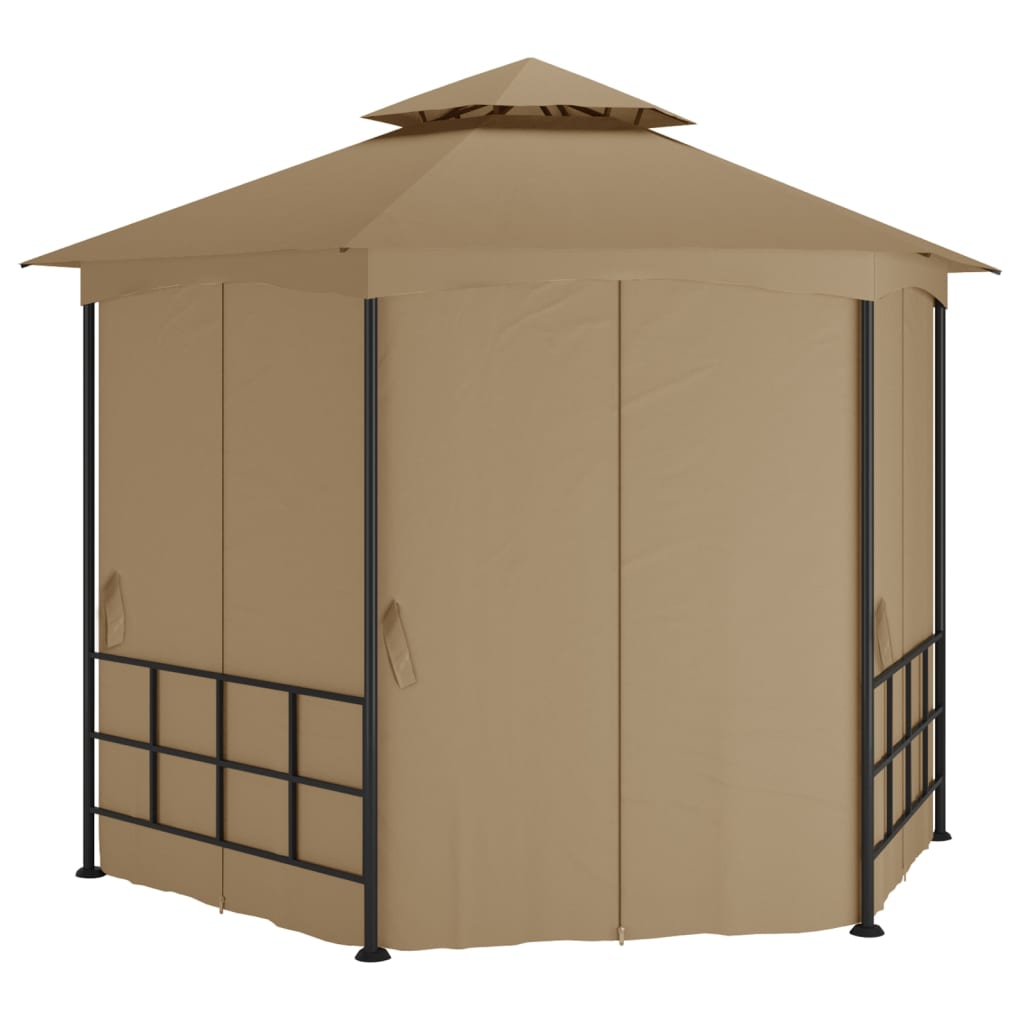 Tonnelle Vidaxx avec parois latérales 3,1x2,7 m taupe