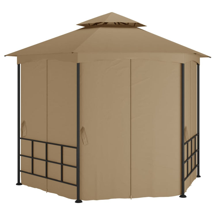Tonnelle Vidaxx avec parois latérales 3,1x2,7 m taupe