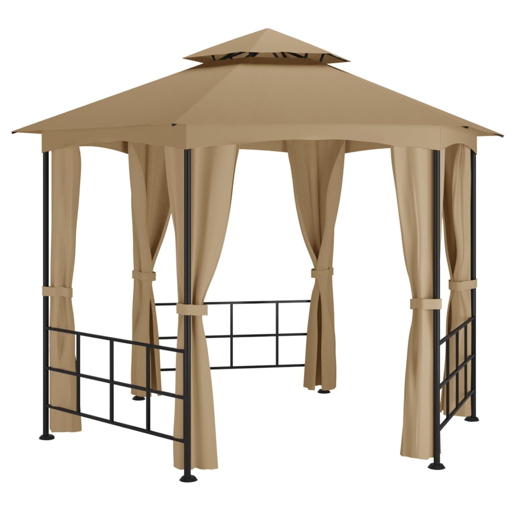 Tonnelle Vidaxx avec parois latérales 3,1x2,7 m taupe