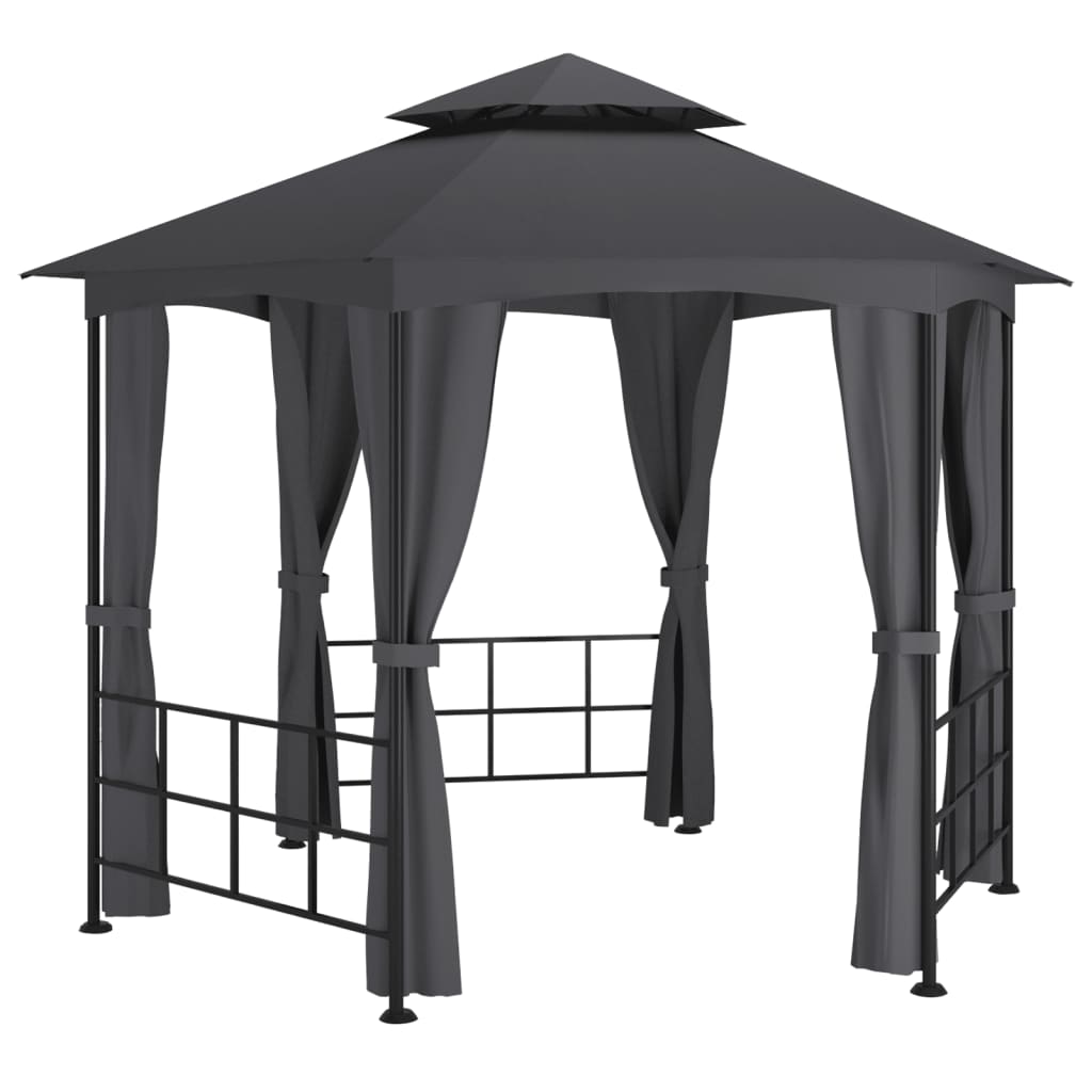 Arbor vidaxl avec parois latérales 3,1x2,7 m anthracite -colored