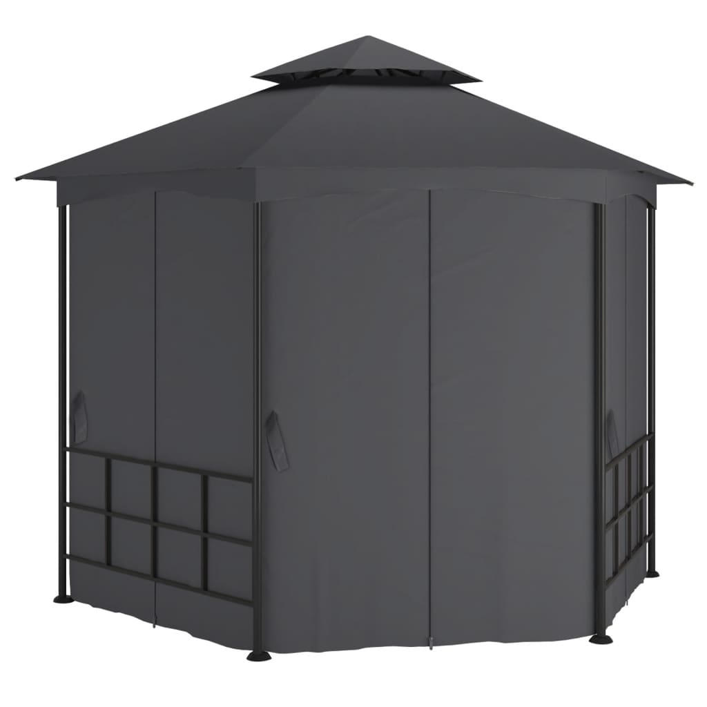 Arbor vidaxl avec parois latérales 3,1x2,7 m anthracite -colored