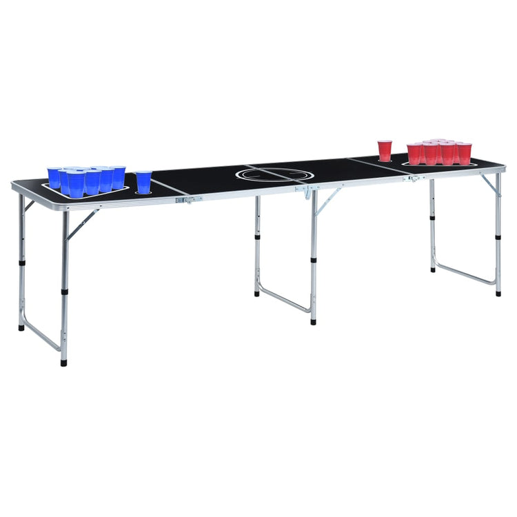 Table de Vidaxl Bier Pong avec tasses et balles pliantes 240 cm