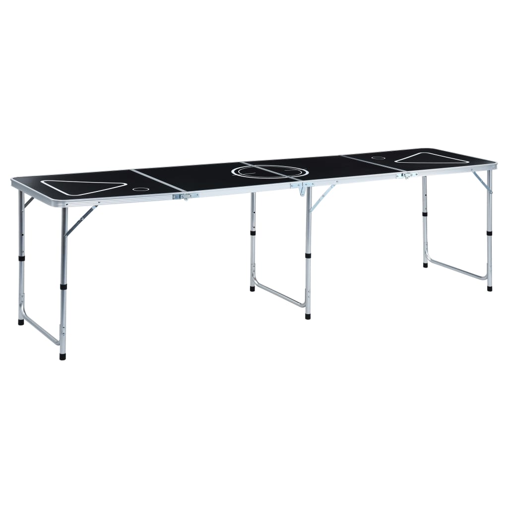 Table de Vidaxl Bier Pong avec tasses et balles pliantes 240 cm