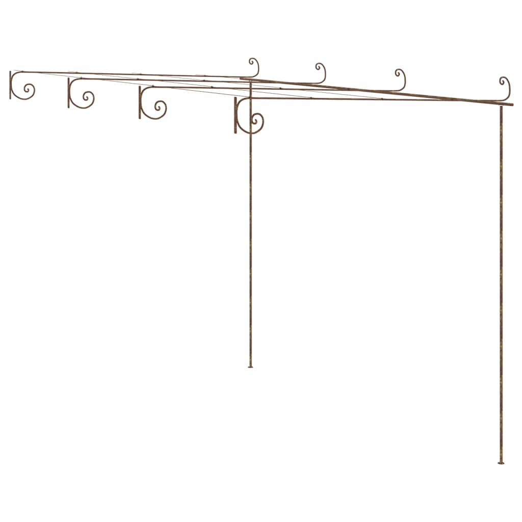 Vidaxl tuinpergola 4x3x2,5 m de fer marron antique