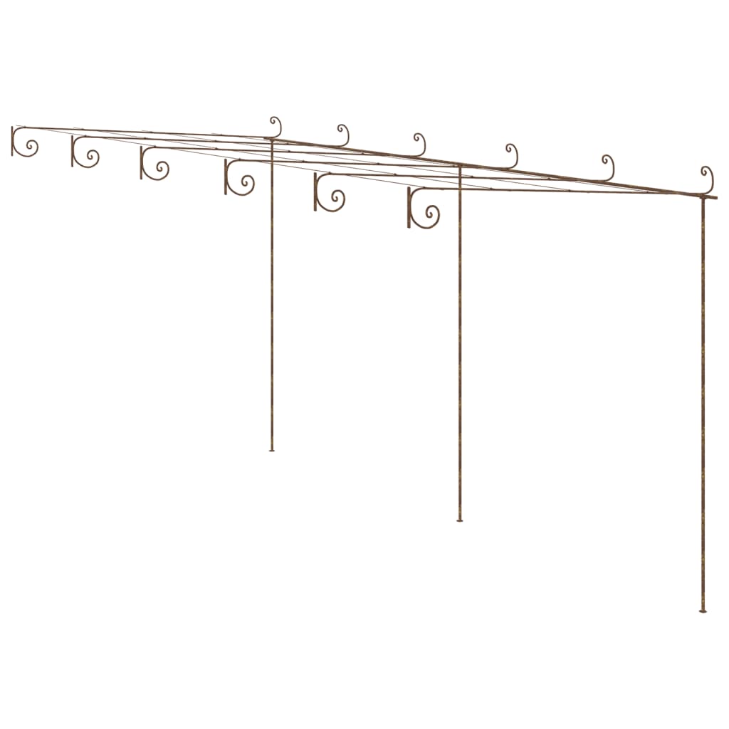 Vidaxl tuinpergola 6x3x2,5 m de fer marron antique