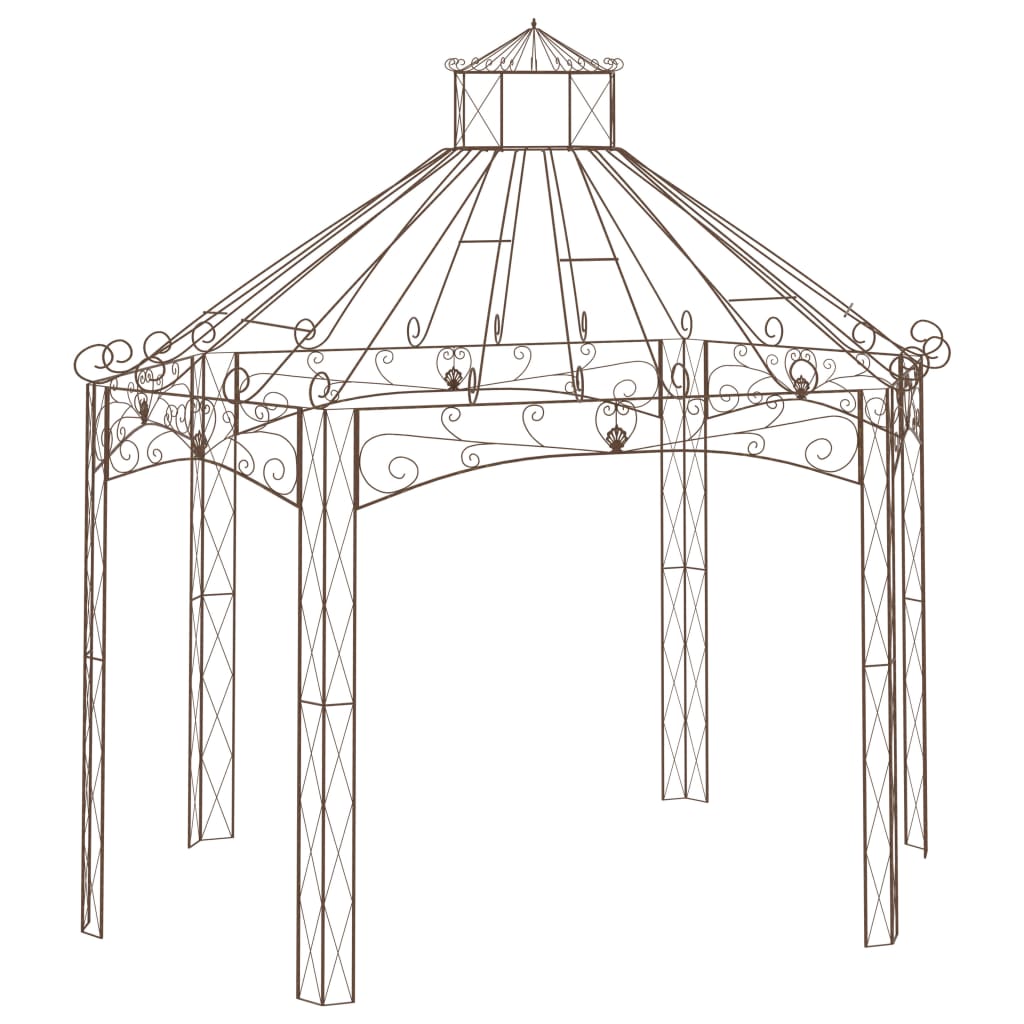 Vidaxl Garden Pavilion 400x258x378 cm Fer Antique brun