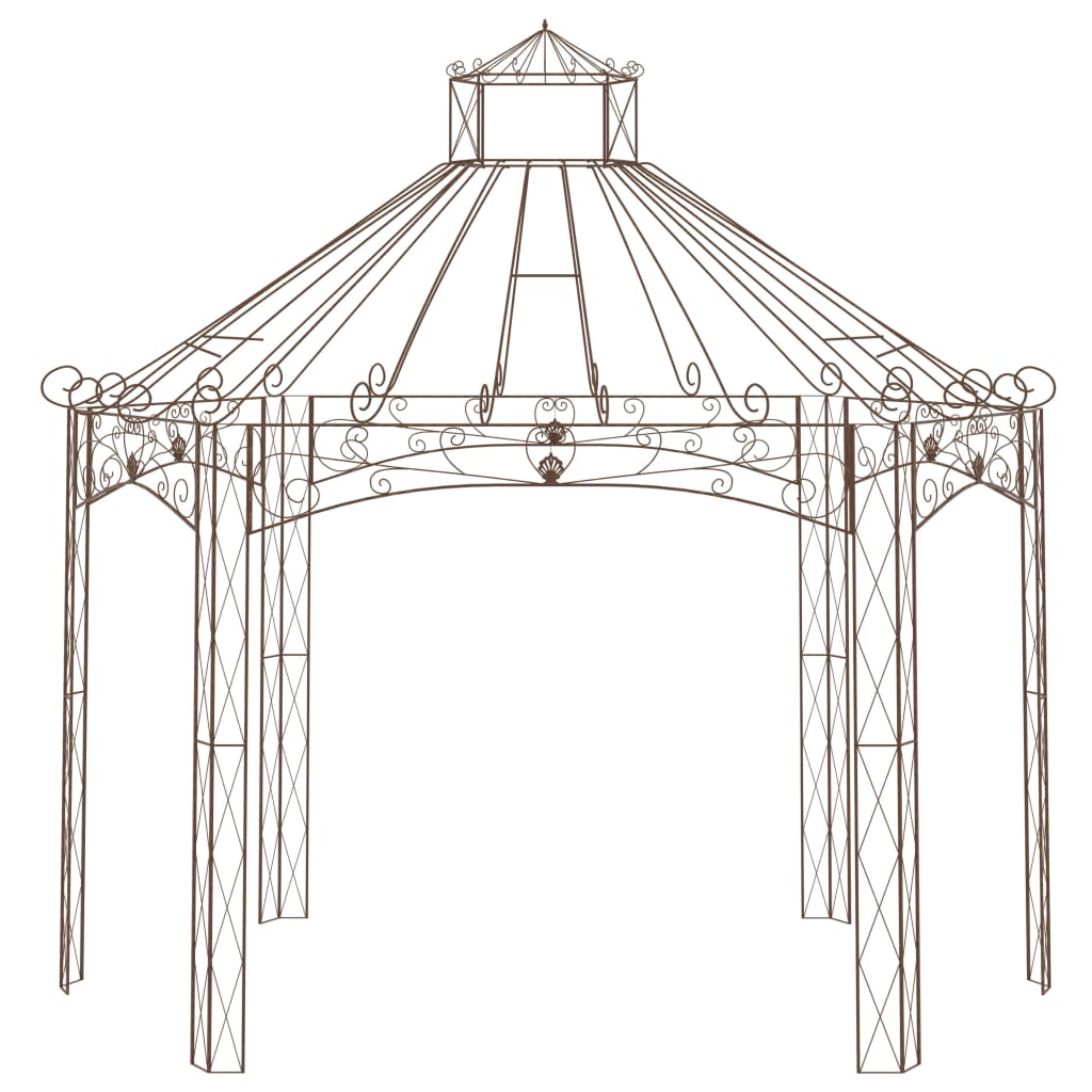 Vidaxl Garden Pavilion 400x258x378 cm Fer Antique brun