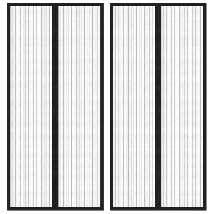Rideaux de porte d'insectes vidaxl 2 pcs magnétiques 210x90 cm noir