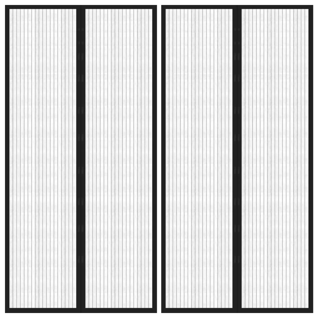Rideaux de porte insecte vidaxl 2 pcs magnétiques 220x100 cm noirs