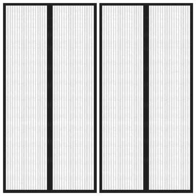 Rideaux de porte insecte vidaxl 2 pcs magnétiques 220x100 cm noirs