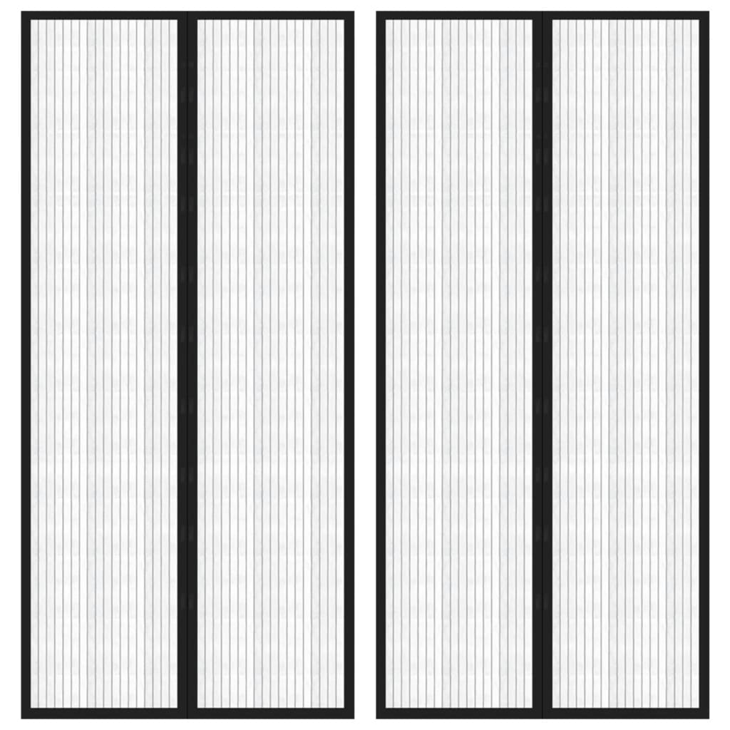 Rideaux de porte insecte vidaxl 2 pcs magnétiques 220x110 cm noirs