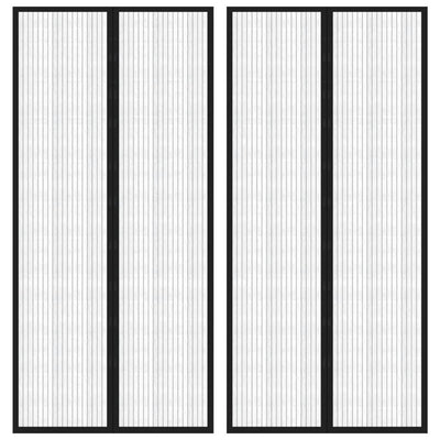 Rideaux de porte insecte vidaxl 2 pcs magnétiques 220x110 cm noirs