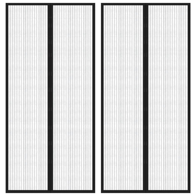 Rideaux de porte insecte vidaxl 2 pcs magnétiques 220x110 cm noirs