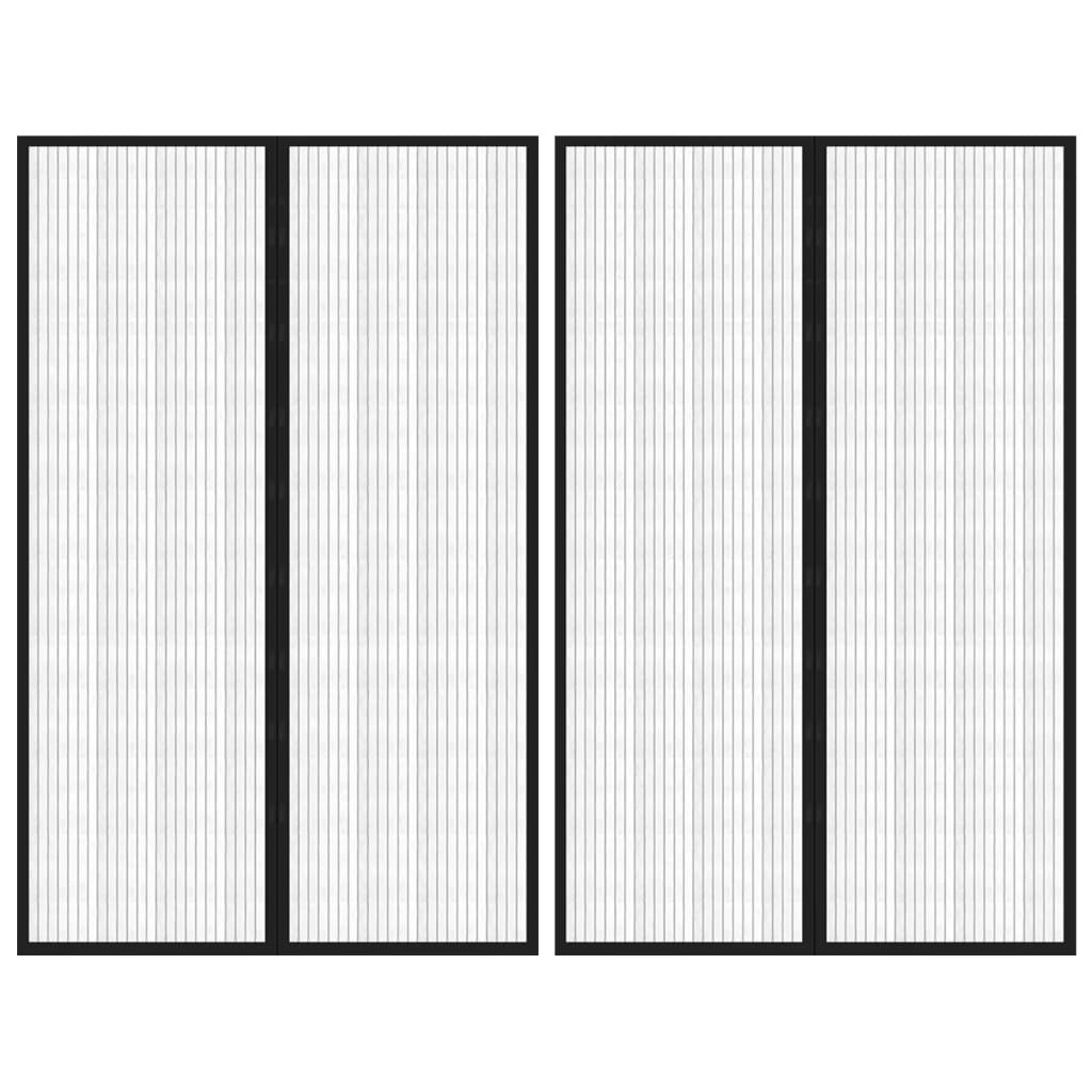 Rideaux de porte insecte vidaxl 2 pcs magnétiques 220x130 cm noirs