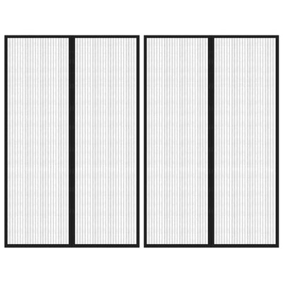 Rideaux de porte insecte vidaxl 2 pcs magnétiques 220x130 cm noirs