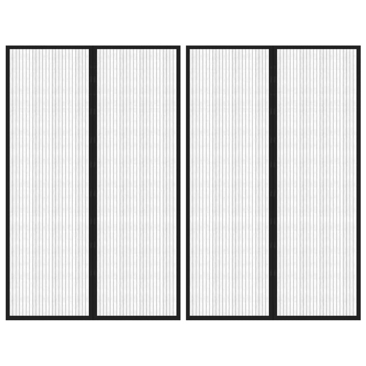 Rideaux de porte insecte vidaxl 2 pcs magnétiques 220x130 cm noirs