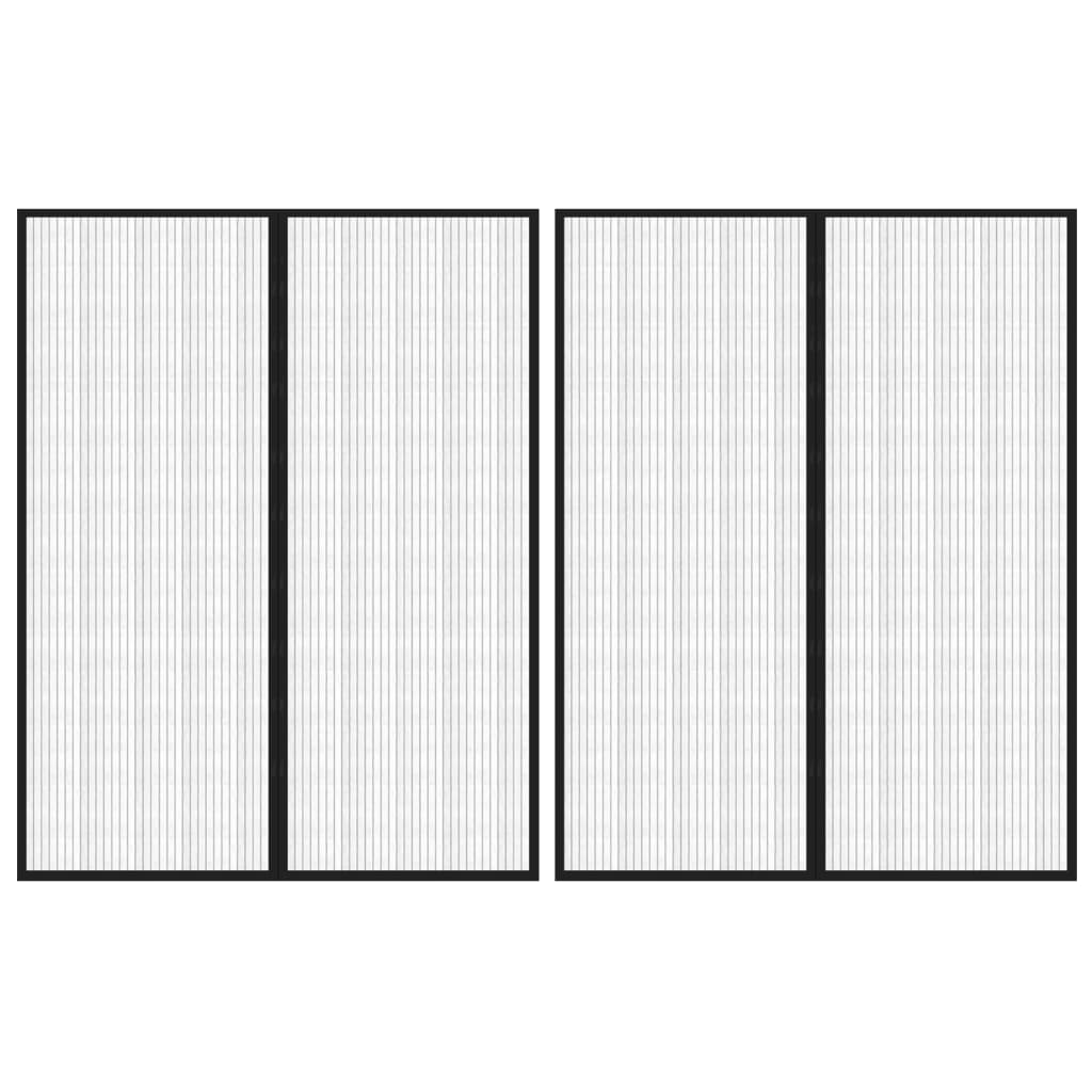 Rideaux de porte insecte vidaxl 2 pcs magnétiques 230x160 cm noirs