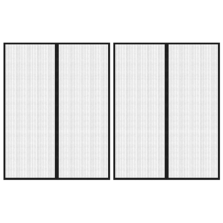 Rideaux de porte insecte vidaxl 2 pcs magnétiques 230x160 cm noirs