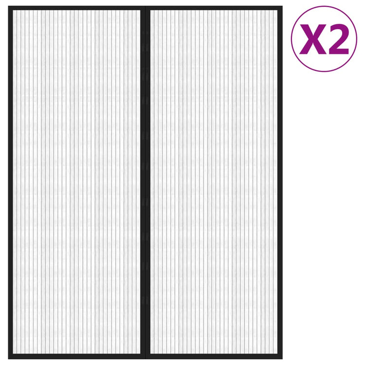 Rideaux de porte insecte vidaxl 2 pcs magnétiques 230x160 cm noirs