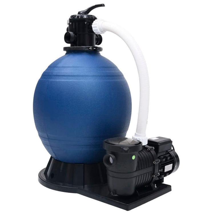 Filtre de sable Vidaxl avec 7 paramètres et 1000 W pompe bleu et noir