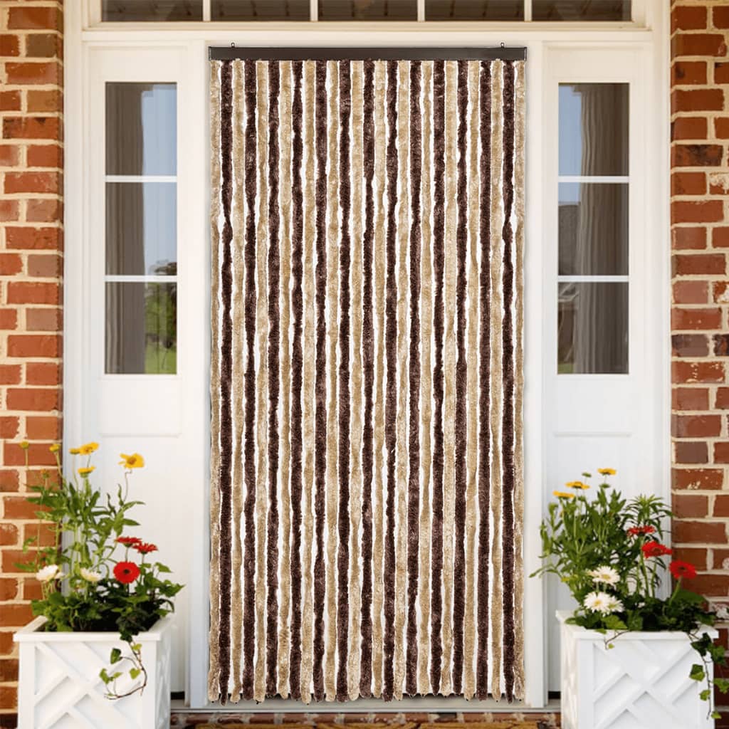 Vidaxl Fly Curtain 118x220 cm CHENILLE BEIGE et BRORM LECT