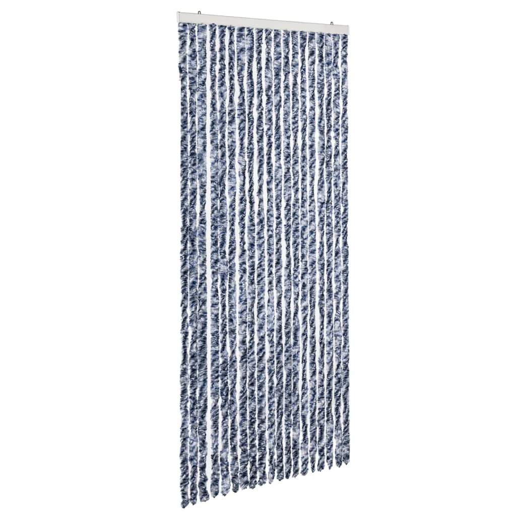 Vidaxl Fly Curtain 56x200 cm CHENILLE BLEU ET BLANC