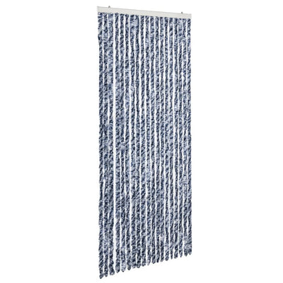 Vidaxl Fly Curtain 56x200 cm CHENILLE BLEU ET BLANC