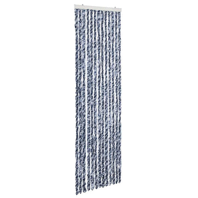 Vidaxl Fly Curtain 56x200 cm CHENILLE BLEU ET BLANC