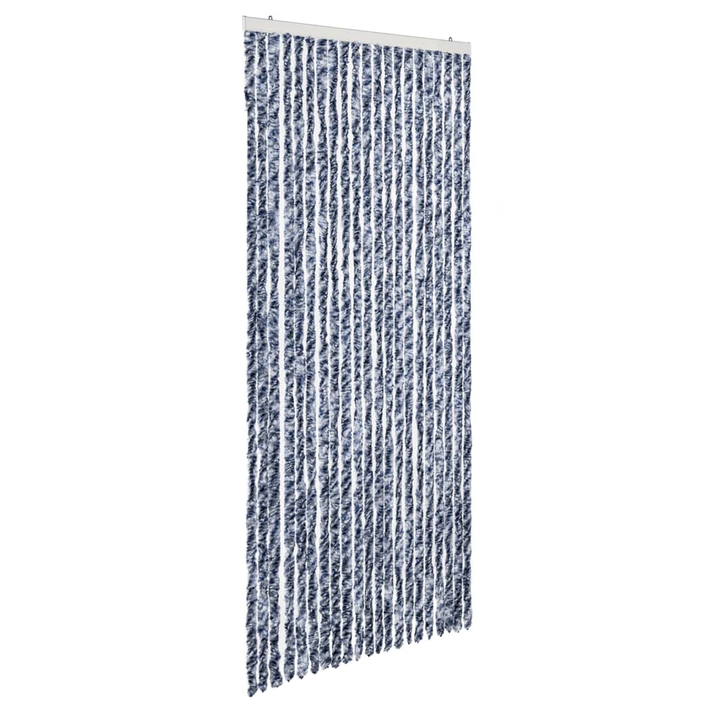 Vidaxl Fly Curtain 90x200 cm CHENILLE BLEU ET BLANC