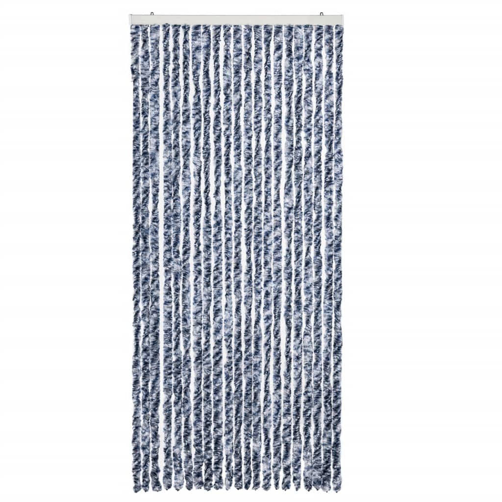 Vidaxl Fly Curtain 90x200 cm CHENILLE BLEU ET BLANC