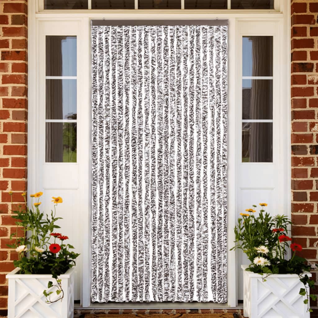 Vidaxl Fly Curtain 90x200 cm CHENILLE BRORN ET BEIGE