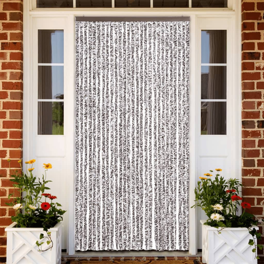 Vidaxl Fly Curtain 118x220 cm CHENILLE BRORN ET BEIGE