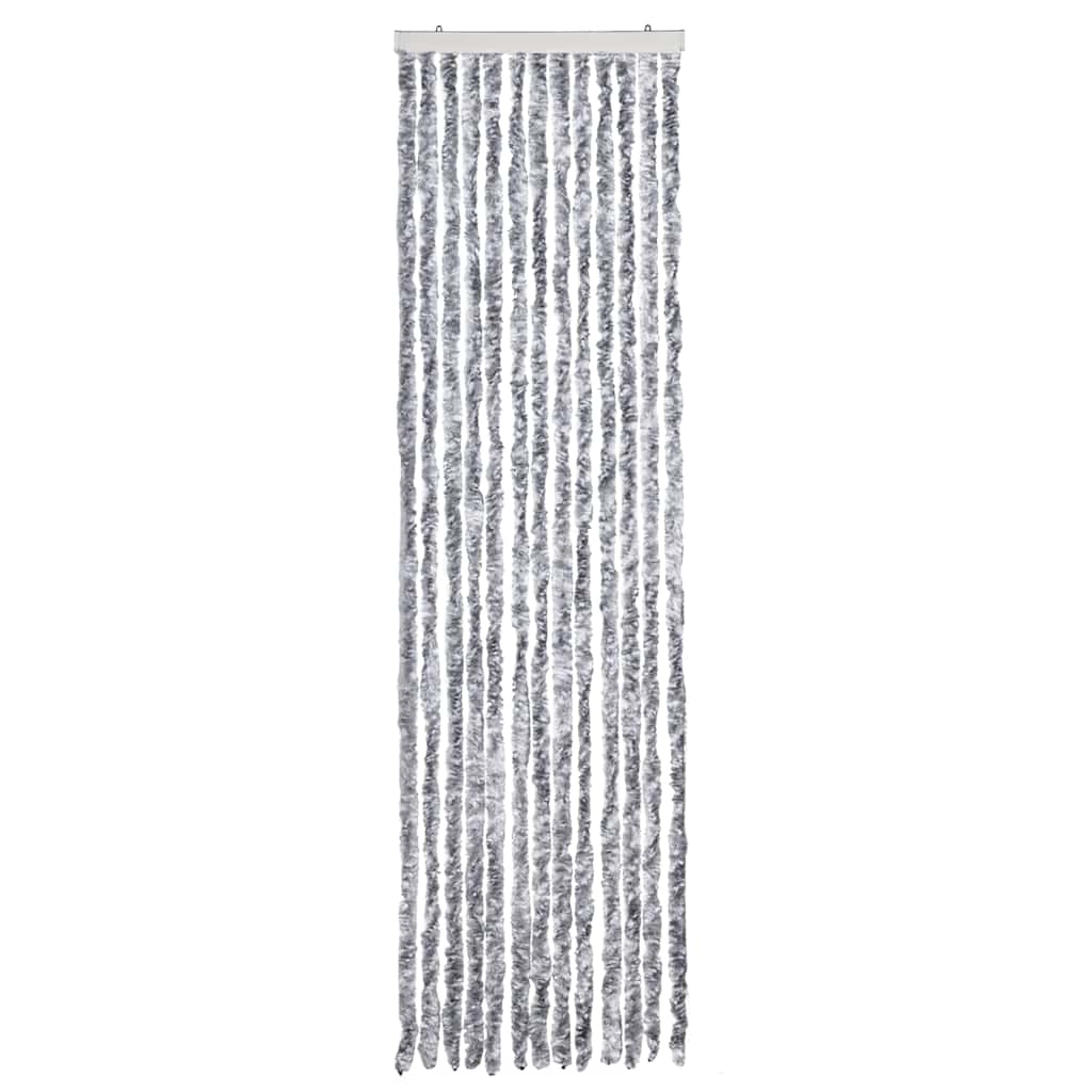 Vidaxl Fly Curtain 56x200 cm chenille blanche et gris