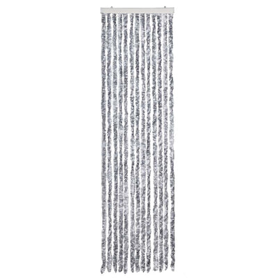 Vidaxl Fly Curtain 56x200 cm chenille blanche et gris