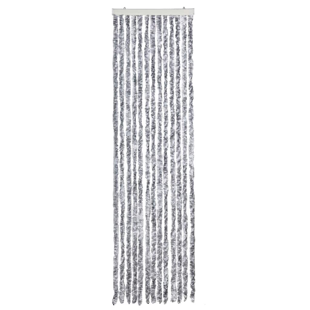 Vidaxl Fly Curtain 56x200 cm chenille blanche et gris
