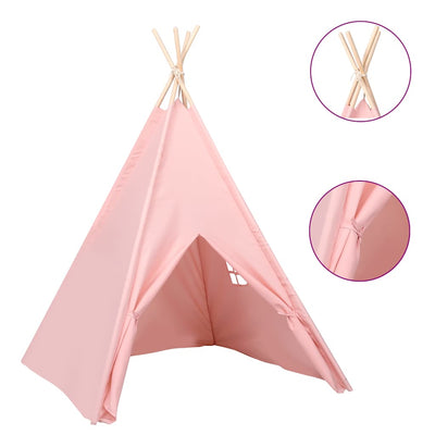 VidaXL tente tipi pour enfants avec sac 120x120x150 cm peau de pêche rose