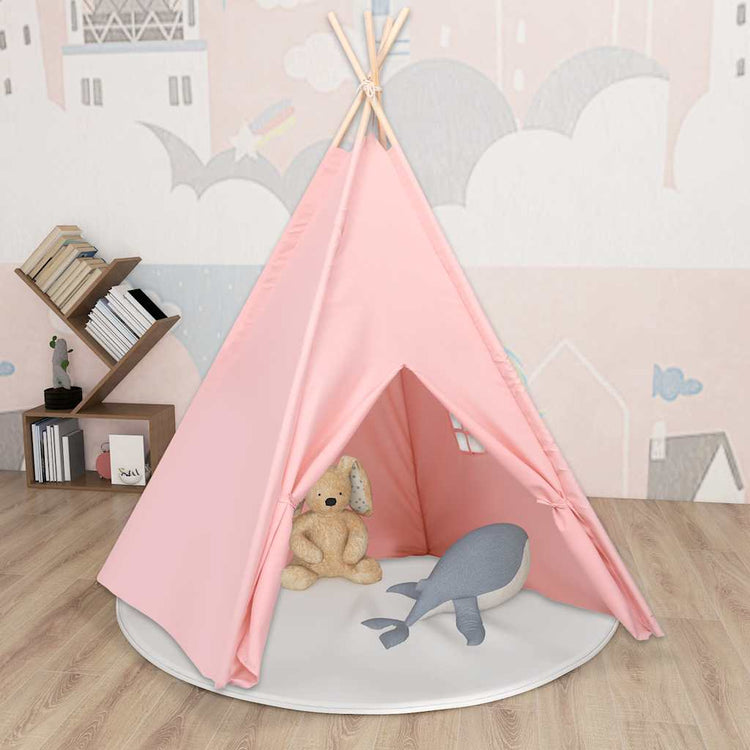 VidaXL tente tipi pour enfants avec sac 120x120x150 cm peau de pêche rose