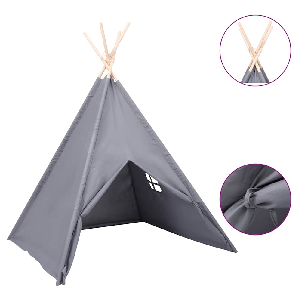VidaXL tente tipi pour enfants avec sac 120x120x150 cm gris peau de pêche