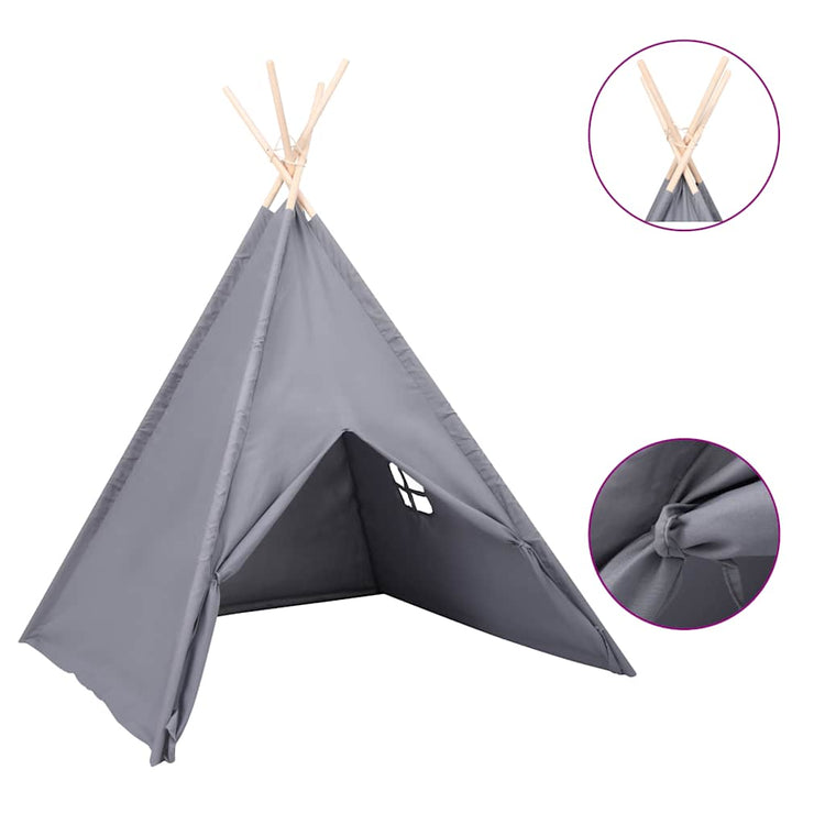 VidaXL tente tipi pour enfants avec sac 120x120x150 cm gris peau de pêche
