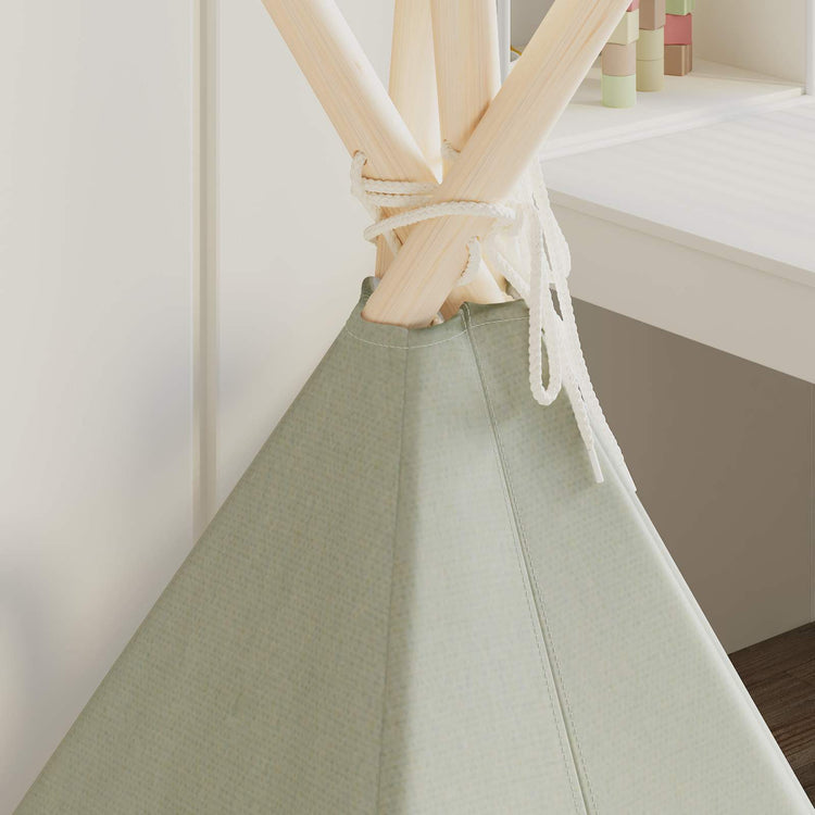 VidaXL tente enfant gris et blanc 120 x 120 x 150 cm bois de pin massif