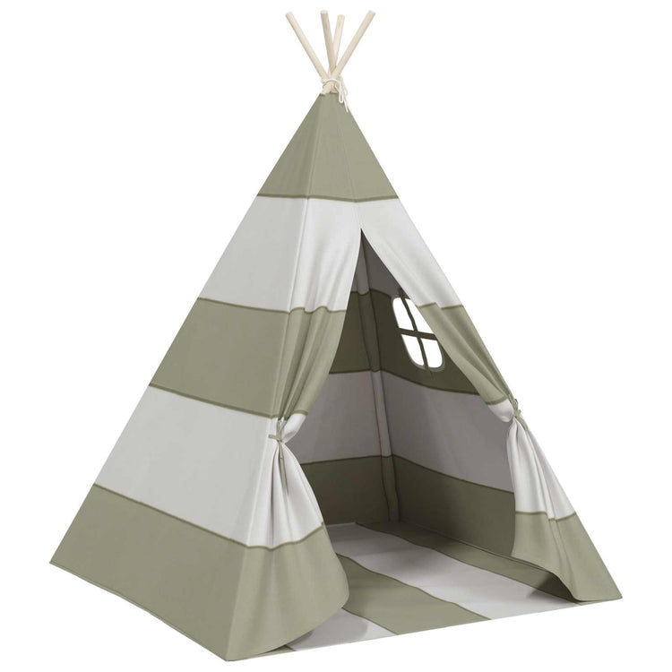 VidaXL tente enfant gris et blanc 120 x 120 x 150 cm bois de pin massif