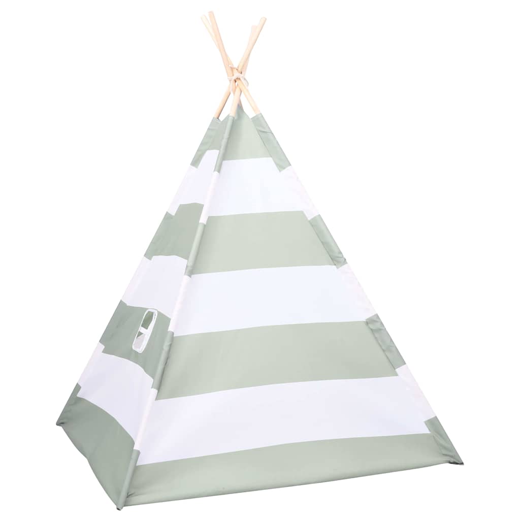 VidaXL tente enfant gris et blanc 120 x 120 x 150 cm bois de pin massif