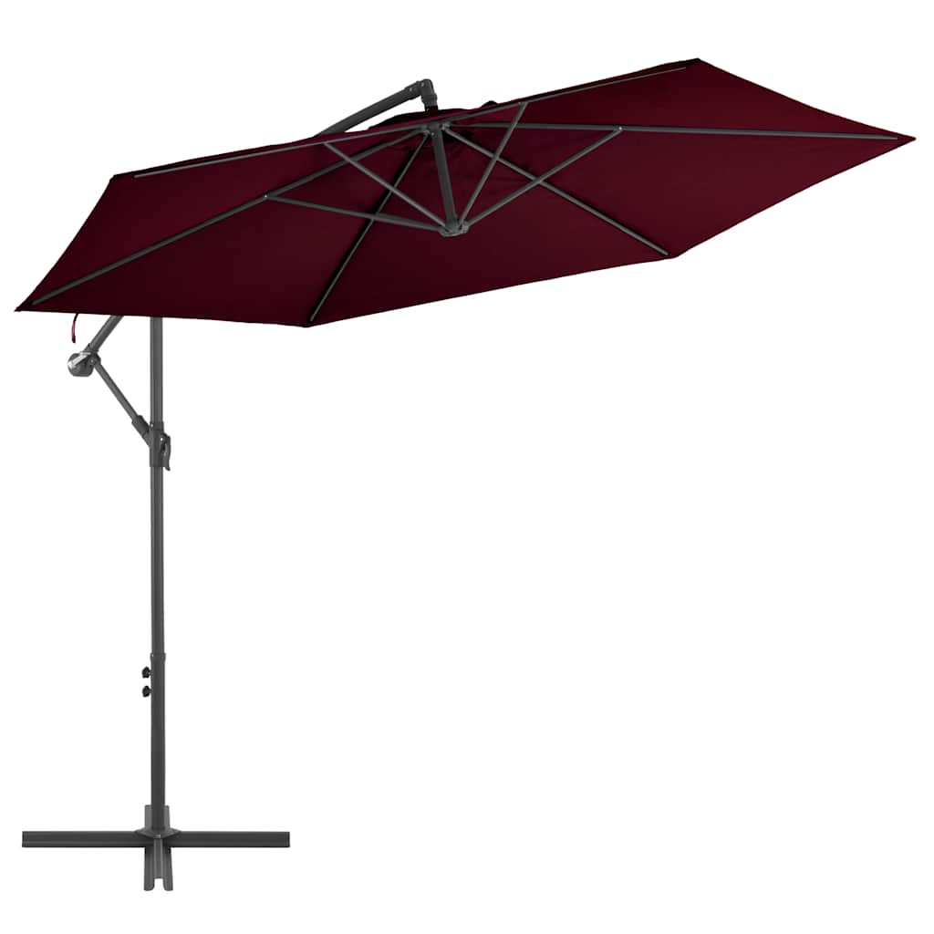 Vidaxl Parasol flottant avec poteau en aluminium 300 cm rouge borgogne