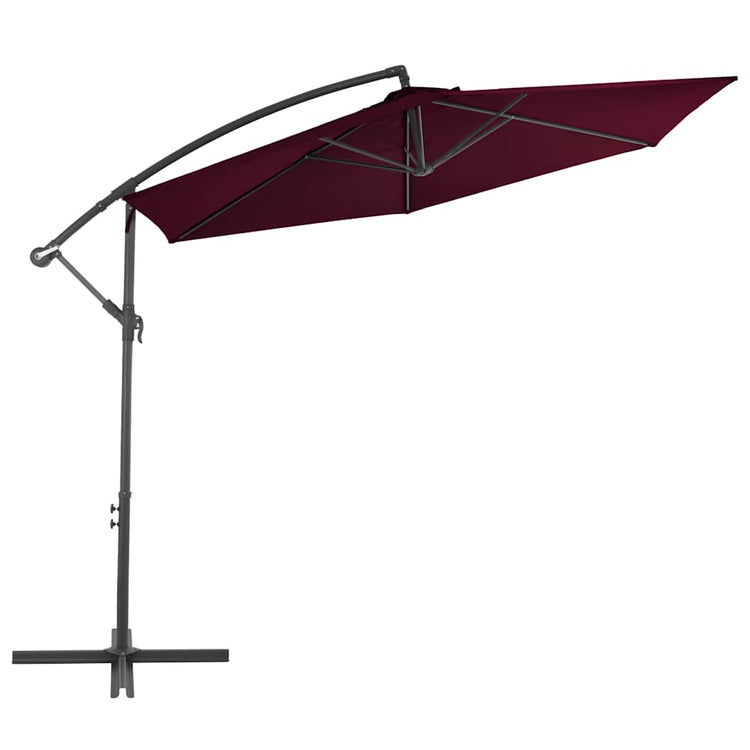 Vidaxl Parasol flottant avec poteau en aluminium 300 cm rouge borgogne