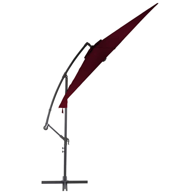 Vidaxl Parasol flottant avec poteau en aluminium 300 cm rouge borgogne